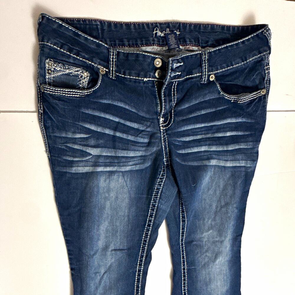 Amethyst Bootcut Girls Jeans Blue Denim Button Closure Size 16